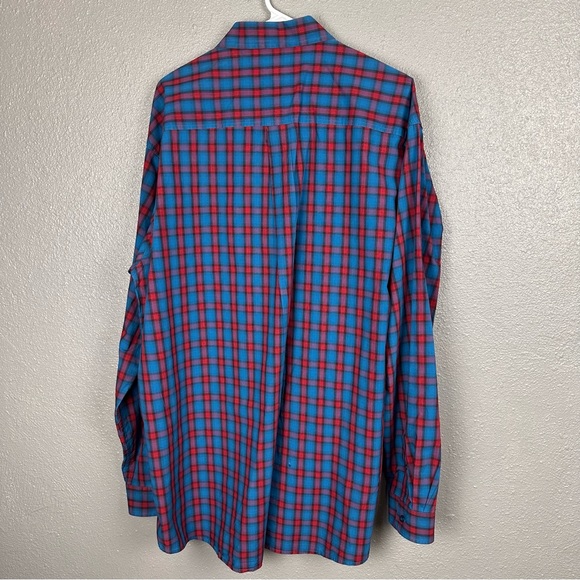 Cinch Long Sleeve Button Down Shirt Men’s XXL Blue/Red Western - Picture 7 of 12